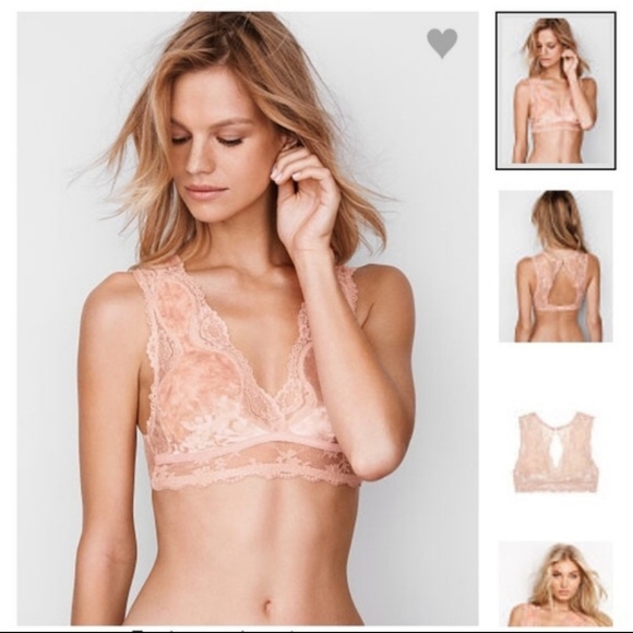 🧁 EUC Victoria's Secret Ladie's Dream Angels Crushed Velour/Lace Bralette, XS - Picture 3 of 13